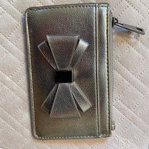 Bronze/gold with bow polyurethane wallet